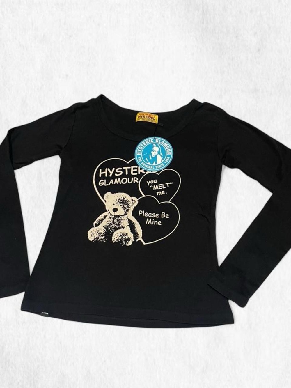 Hysteric Glamour dizzy & milky yellow tag “please be mine” bear top